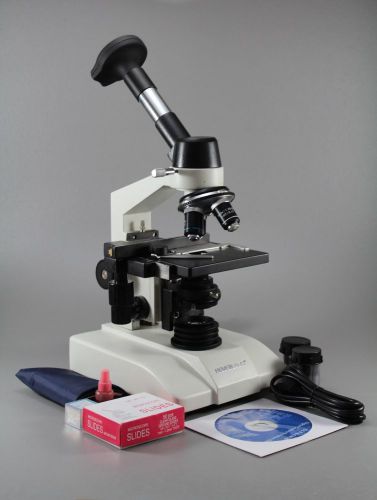1500X  Research Digital Monocular Microscope w 5.0MP Camera +Slides +Cover Slips