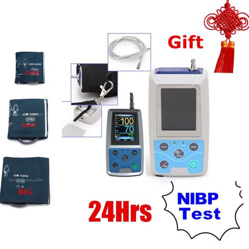 New Sale ABPM Holter Automatic Ambulatory Blood Pressure Monitor 24H NIBP+3 cuff