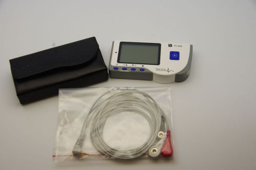 PC-80B HANDHELD ECG/EKG monitor BLAKC/WHITE SCREEN W/DISPOSABLE SNAP ELECTRODES