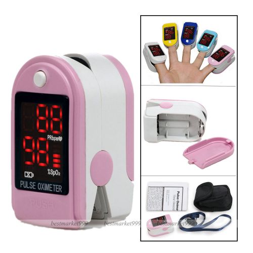 Sale+aa pink fingertip pulse oximeter finger pulse blood oxygen spo2 monitor fda for sale