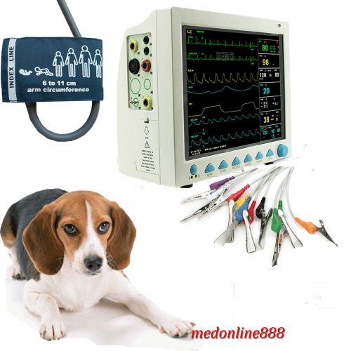 Contec veterinry 6 parameters patient monitor ecg nibp pr spo2 temp resp cms8000 for sale
