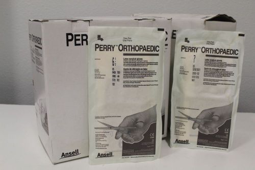 Ansell Perry Orthopaedic Latex Surgical Gloves Size 6-1/2 &amp; 7 50/Box (143 Sealed