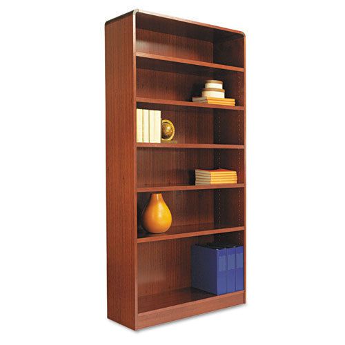 Alera Radius Corner Bookcase, Finished Back, Wood Veneer, - ALEBCR67236MC