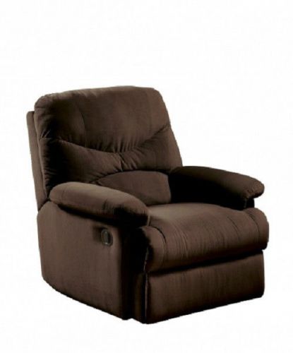 Recliner sofa chair microfibre footrest lounge arm oakwood chocolate microfiber for sale