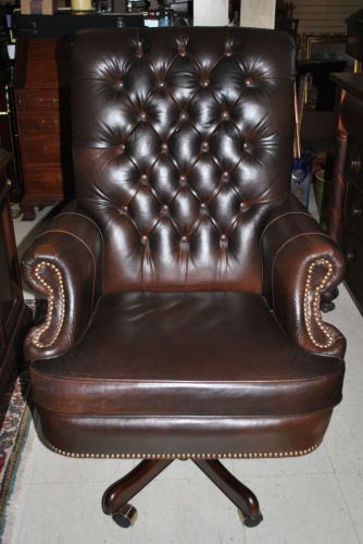 Fairfield Executive Swivel High Back Chair Tufted Dark Chocolate Brown
