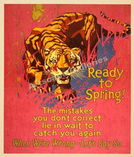 Ready to Spring! Tiger 1920&#039;s Motivational Poster 24x28