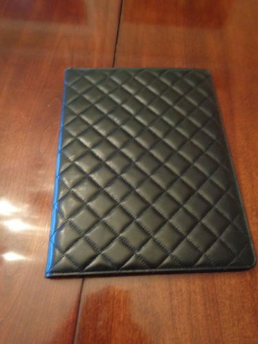 Buxton Leather Writing Portfolio - Black Quilted Leather VERY CHIC!