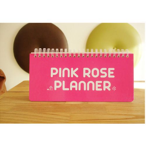 Vivid pink rose weekly planner 200*90mm