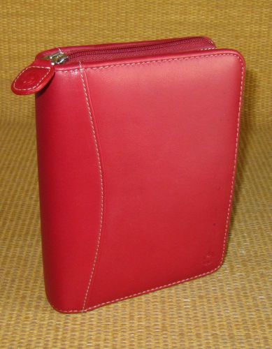 Pocket 1&#034; Rings | RED Nappa Leather FRANKLIN COVEY Zip Planner/Binder