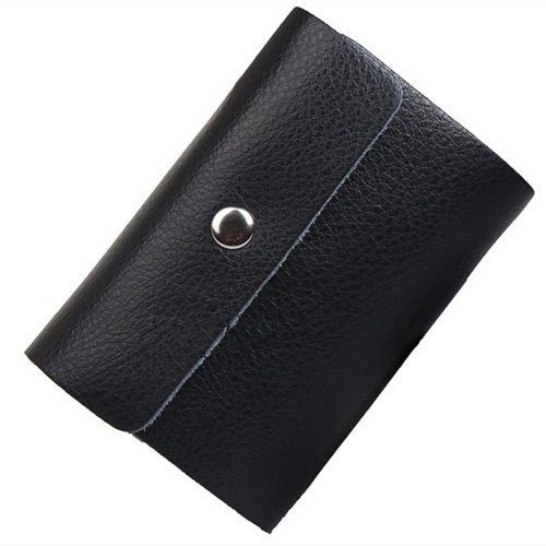 Leather Business Name ID Credit Card Holder Case Wallet KB-05 Black/Red/Brown