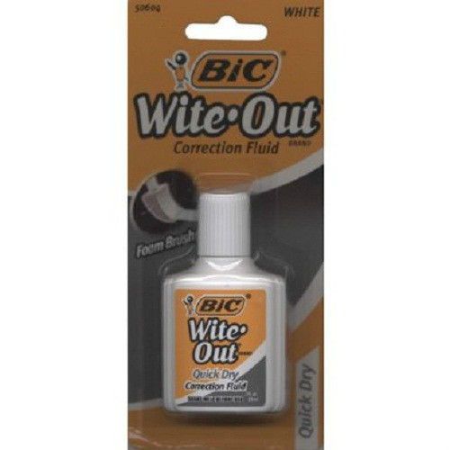 Bic Wite Out Quick Dry Correction Fluid - 0.7 Oz, 6 Pieces (3 PACK)