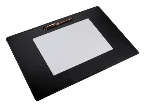 LUCRIN - Office Desk Blotter/Desk Pad - Smooth Cow Leather - Black