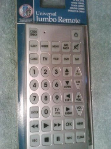 New Universal Jumbo Huge Large REMOTE CONTROL use 8 DevicesTV/DVD/cable 11&#034;X5&#034;