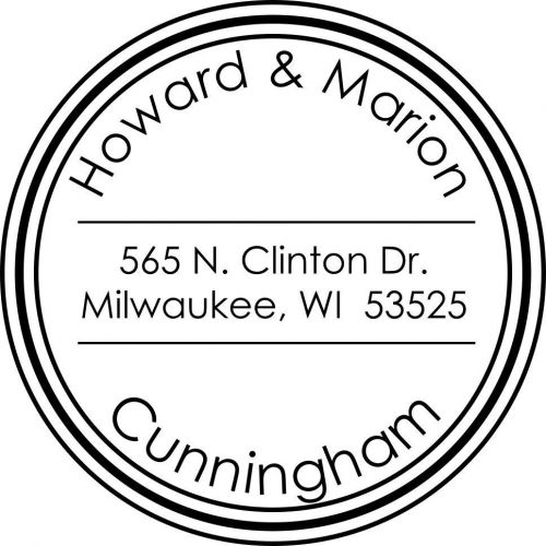 Personalized Custom &#034;Cunningham&#034; Round Monogram Return Address Rubber Stamp R-40