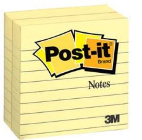 Post-it Note 3x5 Lined Yellow