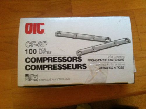 Paper Fasteners &amp; Compressors - 100 Sets/Box - OIC Brand - CF-2P
