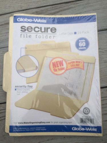 Secure Manila File Folders. 24ct. Globe-Weis 153L-P24