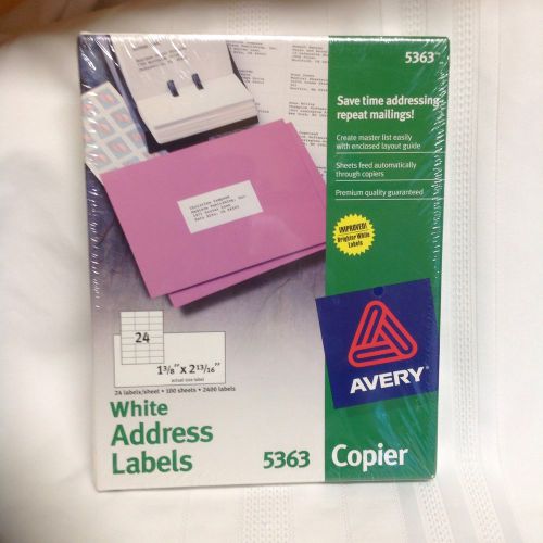 Avery Self-Adhesive Address Labels For Copiers 1-3/8X2-13/16 White 2400/Box Sib