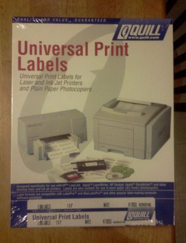Quill Universal Print Labels 1&#034;x 4&#034; 7 New Boxes 14,000 Labels Total + Free Box