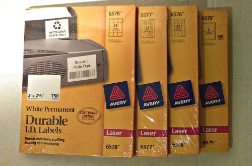 Avery 6576, 77, 78, 79 Permanent Durable ID Labels, Laser