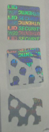 1000 60/40 Security Square Hologram Labels  .591&#034; Semi Transparent Sticker Seals