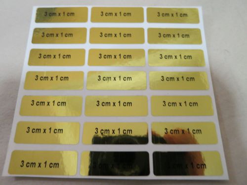 240 Gold Hologram Laser Personalized Name Stickers Labels Decals 3 x 1 cm Tags