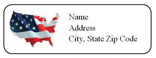 30 Personalized Return Address Labels US Flag Independence Day (us15)