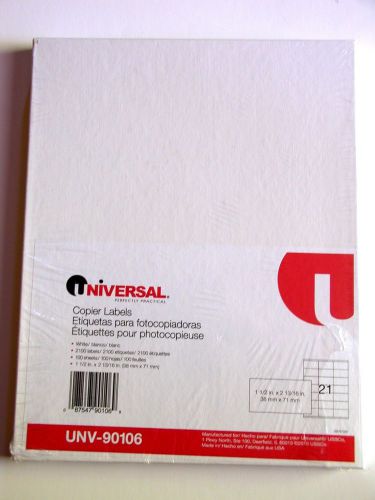 Universal Address Labels for Copiers, 1-1/2 x 2-13/16, Bright White, - UNV-90106