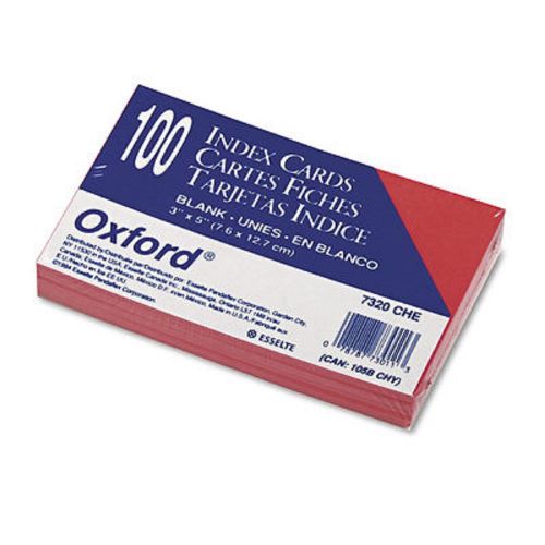 Oxford Unruled 3&#034; x 5&#034; Index Cards, 100 Count - Cherry
