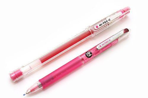 Pilot Hi-Tec-C Slim Knock Gel Ink Pen 0.4 mm Pink Ink