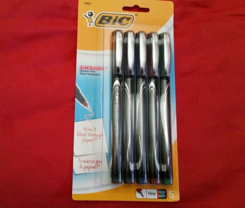 Bic Intensity 5 Pack Assorted Fine Felt Tip Marker Pens FPINP51-AST