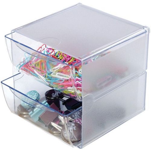 Deflecto 350101 Cube with 2 Drawers Clear