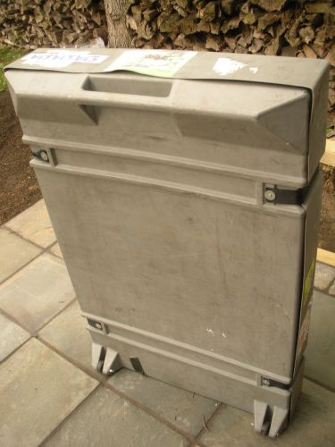 Rolling Trade Show Exhibit Shipping Travel Case 50&#034; tall, 33&#034; wide GREY SEMA CES