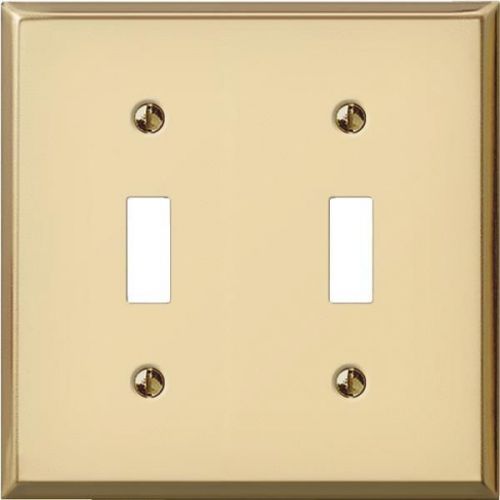 Polished brass stamped switch wall plate-brs 2-toggle wall plate for sale