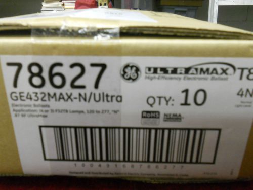 Case (10) GE General Electric Ultra Max 4 Lamp T8 Balllast GE432Max 4N 78627