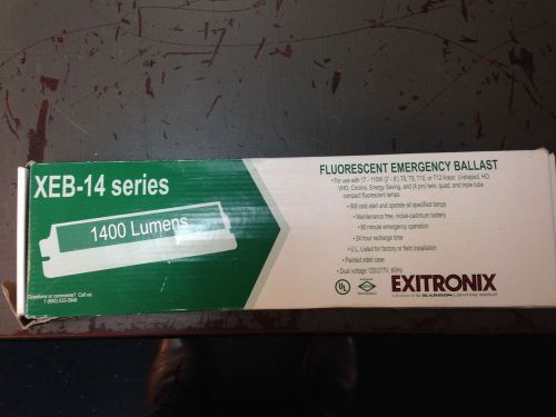 EXITRONIX XEB-14 SERIES FLUORESCENT EMERGENCY BALLAST,120/277V NI-CAD BATTERY