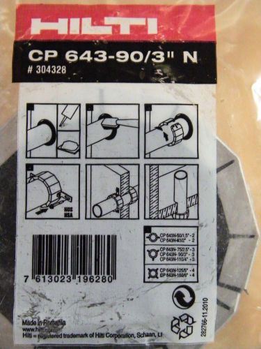 Hilti cp 643-90//3&#034; n #304328 ~ expanding fire seal collar for 3&#034; pvc pipe for sale