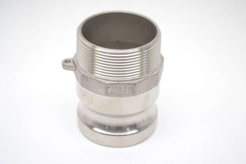NEW F200 316 STAINLESS ADAPTER 2IN NPT THREADED MALE PIPE FITTING B412404