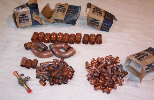 Assorted copper pipe fittings appx 11 pounds streamline mueller for sale