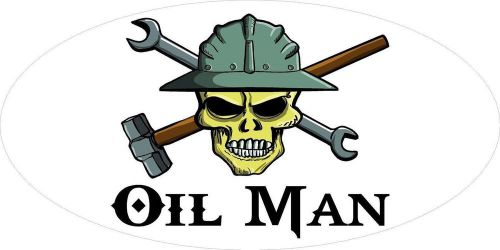 3 - Oil Man Skull Oilfield Roughneck Hard Hat Helmet Sticker H336