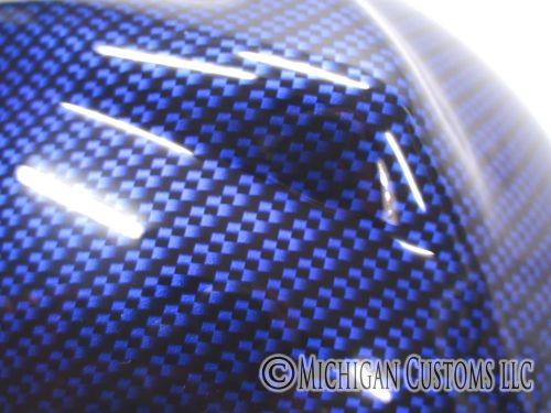 Custom hard hat - black and blue carbon fiber - msa v-guard regular brim for sale