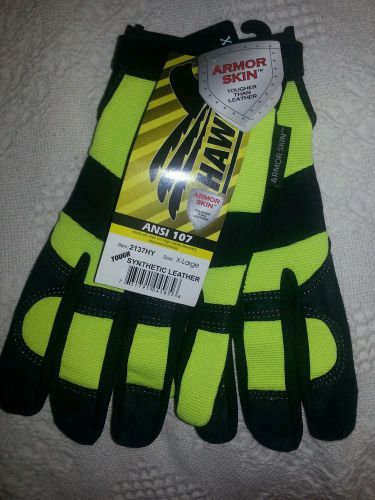 Armor Skin Hawk Mechanics Gloves,  X-LARGE, 1 Pair NWT.  Yellow/Black