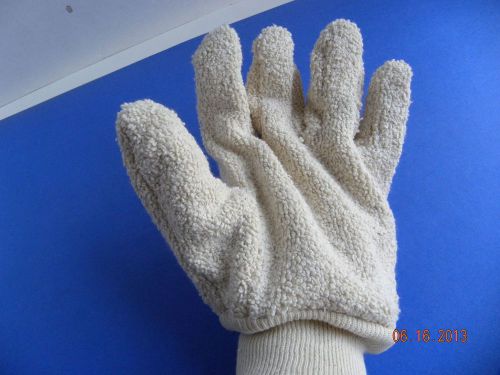 Mens Large, White, Terry Cloth, Heat Resist Gloves