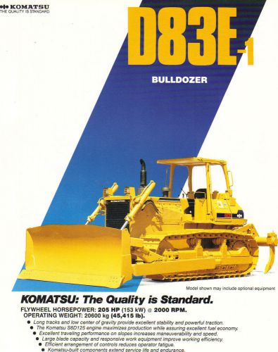 Komatsu D83E-1 Crawler Dozer Brochure and Specifications