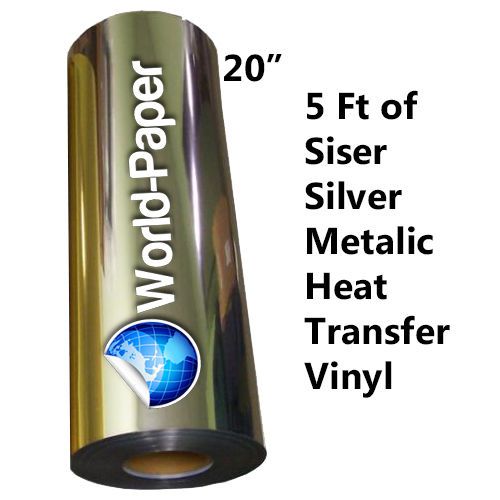 Siser metallic  red, gold, or silver cutter heat transfer vinyl 20&#034;x 5 ft for sale