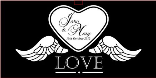 Love Blak Ideal Custom WEDDING Bride &amp; Groom Name &amp; Date Seal Embosser Hand Held