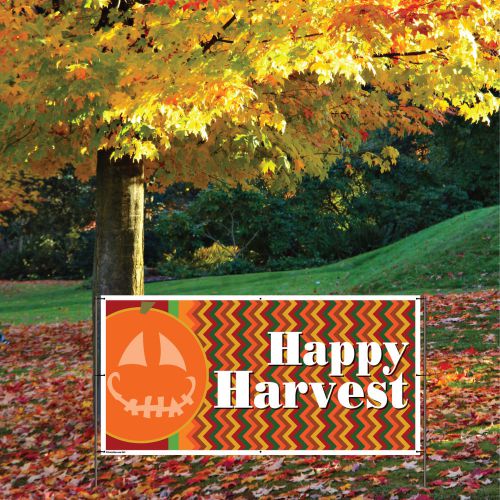 Autumn and Fall - Happy Harvest - 2&#039; x 4&#039; Vinyl Banner