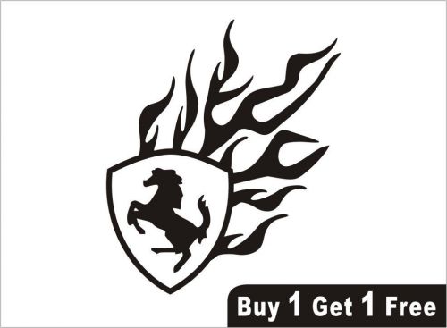 2X &#034;Horse Fire Logo&#034; Vinyl Sticker Decal Removable Truck Bumper Car Gift - 489 B