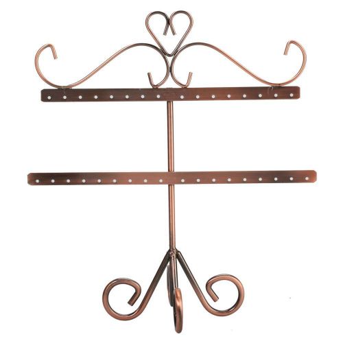 Fashion 2 levels handmade earrings jewelry display stand rack holder bronze933 g for sale