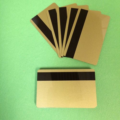 50 Gold PVC Cards-HiCo Mag Stripe 3 Track - CR80 .30 Mil for ID Printers